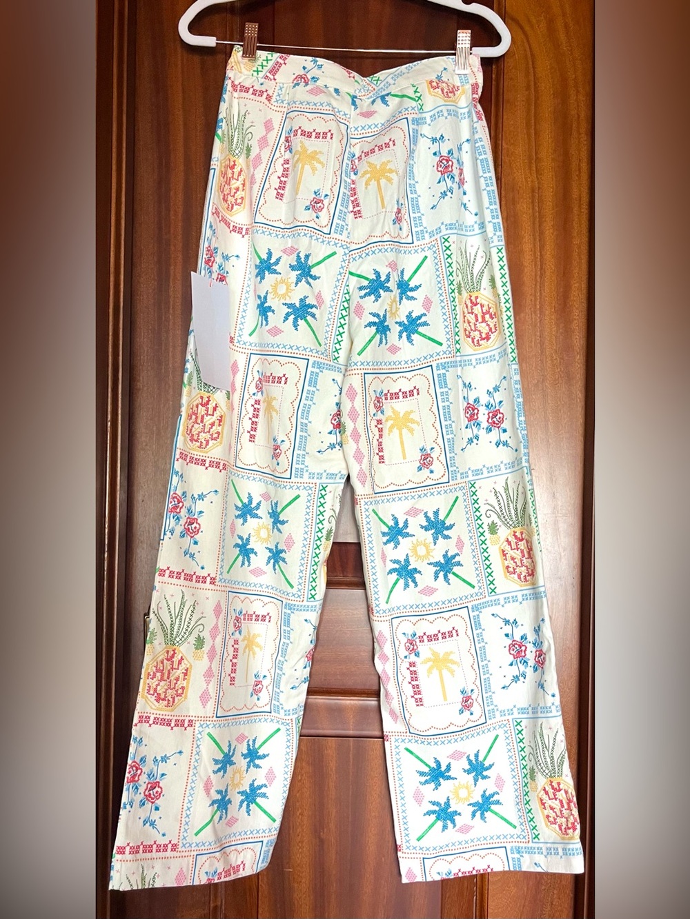 NEVER FULLY DRESSED White Island Marra Cross Stitch Trousers Pants (Farm Rio - Picture 5 of 12